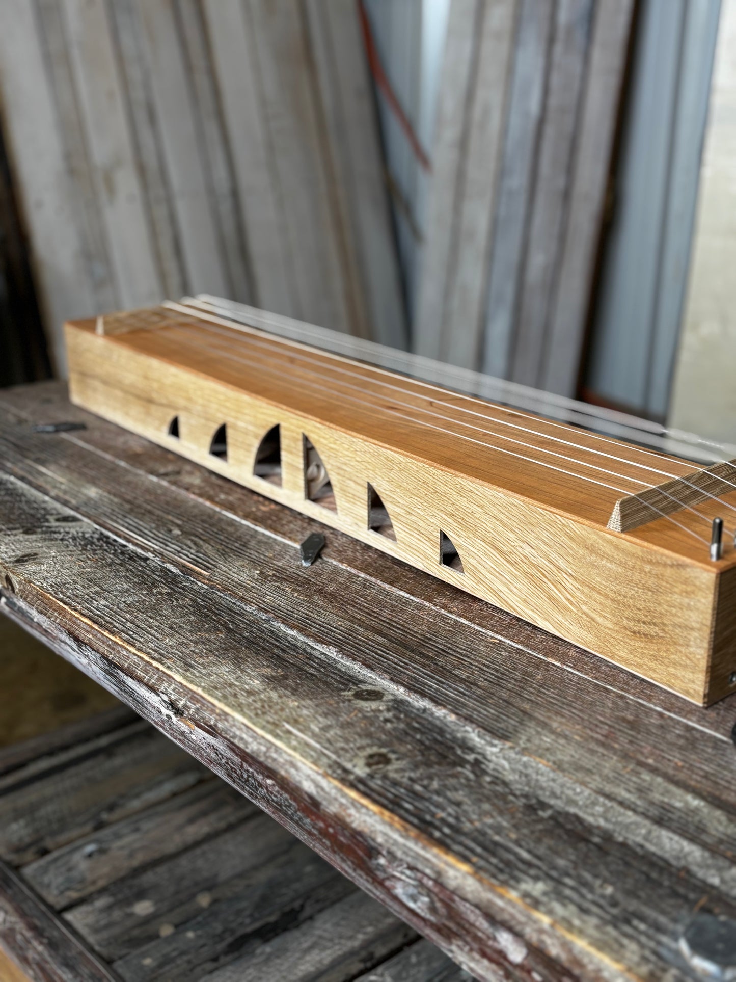 Oak Door Harp - Mission Inspired Soundholes