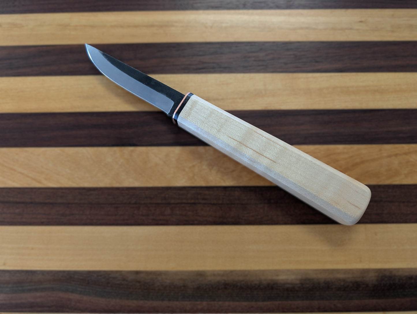 Utility Carving/Hunting Knife, Curly Maple (C)